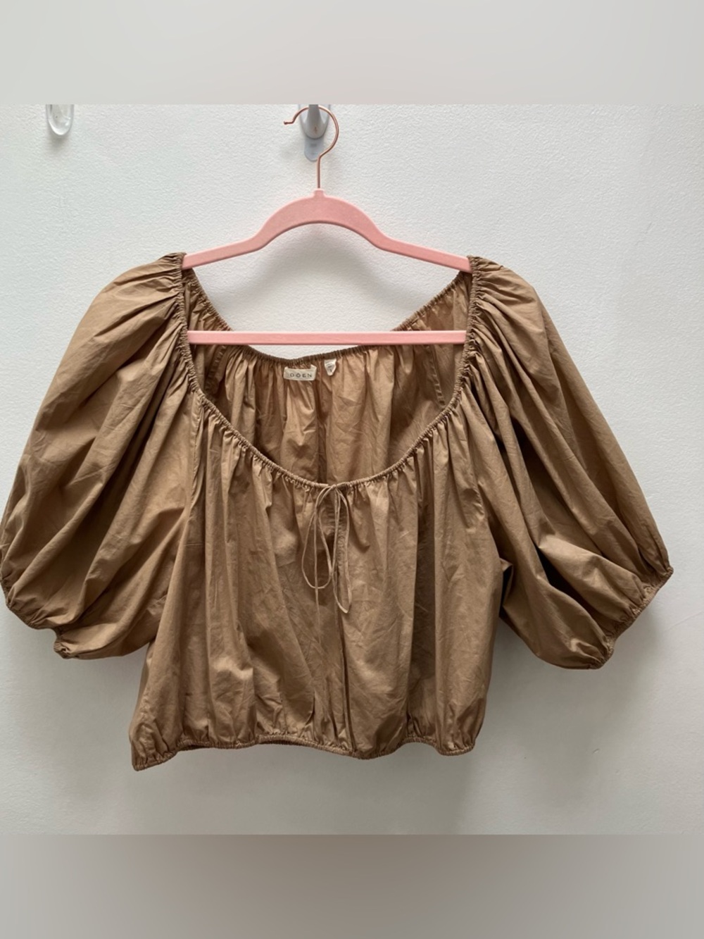 DÔEN Topaz Puff Sleeve Top in Prairie Sands - Size Large - Picture 5 of 10